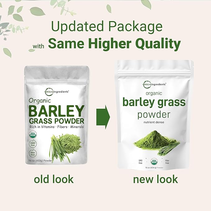 Organic Barley Grass Powder, 16 Ounces | US Grown | Rich in Vitamins, Minerals, Fibers, & Antioxidants | Superfood Greens Mix for Immune Health and Digestion Support | Non-GMO