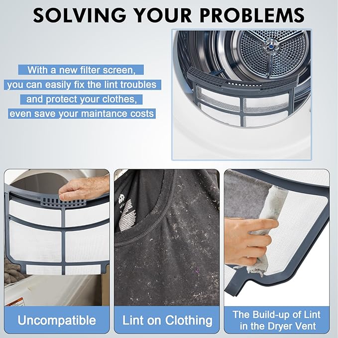 WE16X32537 Dryer Lint Filter Replacement, Compatible with GE General Electric Clothes Dryers, Replaces WE16X29597 AP7205579 Lint Trap Screen