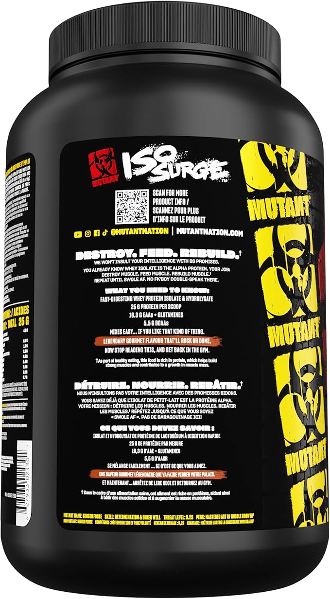 Mutant ISO Surge Whey Protein Powder Acts Fast to Help Recover, Build Muscle, Bulk and Strength, 1.6 lb - Chocolate Fudge Brownie