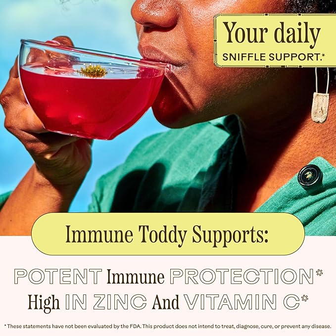 Wooden Spoon Herbs - Refreshing Lemon-Ginger Immune Support Drink Mix | Includes Immunity Boosting Organic Elderberry, Echinacea, Plant-Sourced Zinc & Vitamin C | 10 On-The-Go Sachets (1 Carton)