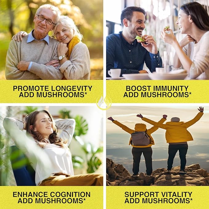THE ENCLARE NUTRITION Mushroom Supplement - 10in1 Complex Immune Support, Energy, Nootropic Brain, Immunity Booster Lions Mane,Reishi,Turkey Tail,Cordyceps,Chaga,Maitake,Shiitake,Agaricus(3)