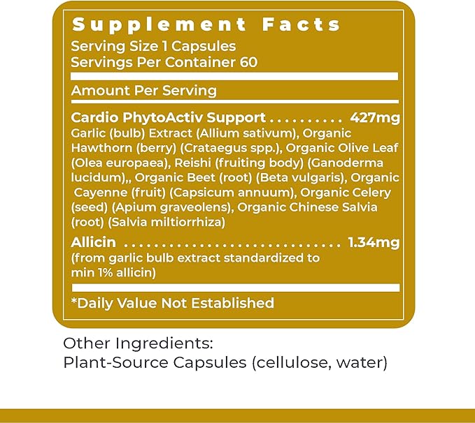 Premier Research Labs Premier BP Complex - Heart Health Supplements, BP Formula, Garlic Allicin Supplement, Natural Herbal BP Support Pills with Reishi & Cayenne Pepper - 60 Vegetarian Capsules