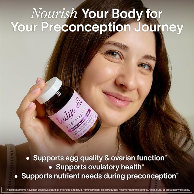 Fertility + Egg Health | Fertility Booster | Ovarian Health, Egg Quality, Ovulation & Healthy Conception Support | CoQ10, Folate + Key Ingredients | Science-Backed Women’s Supplement, 60 Ct