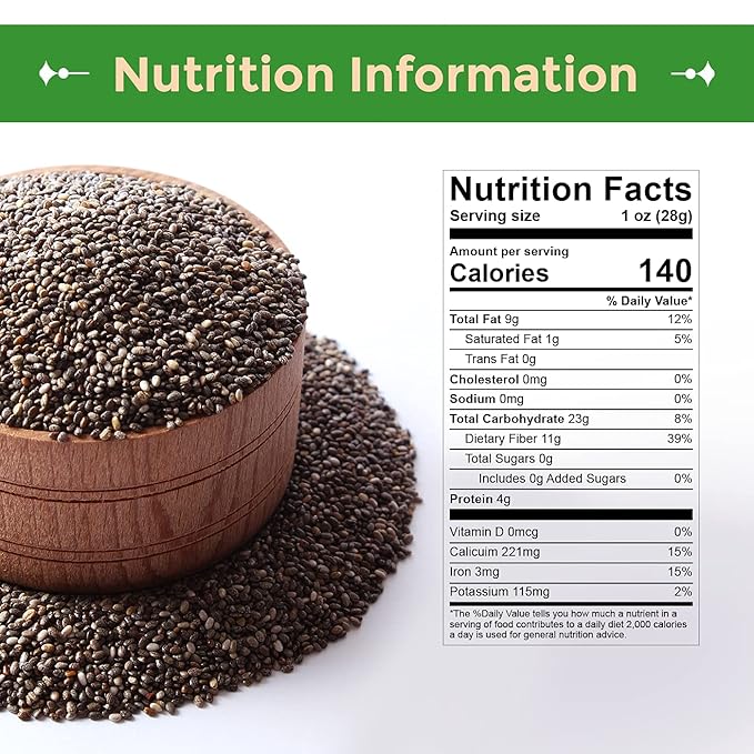 Sincerely Nuts Black Chia Seeds - Natural Superfood | Raw, Gluten-Free, Vegan & Kosher | Healthy Food Perfect for Oatmeal, Shakes, Smoothies | Source of Protein Omega 3, Fiber. 2(LB) Bag