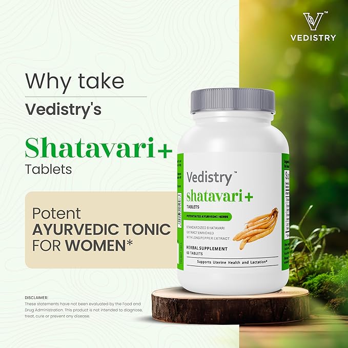 Shatavari Root Extract Tablets for Women | Hormonal Balance & Fertility Support | Lactation & Uterine Health Supplement | 1100mg with Long Pepper | 60 Vegan Tablets