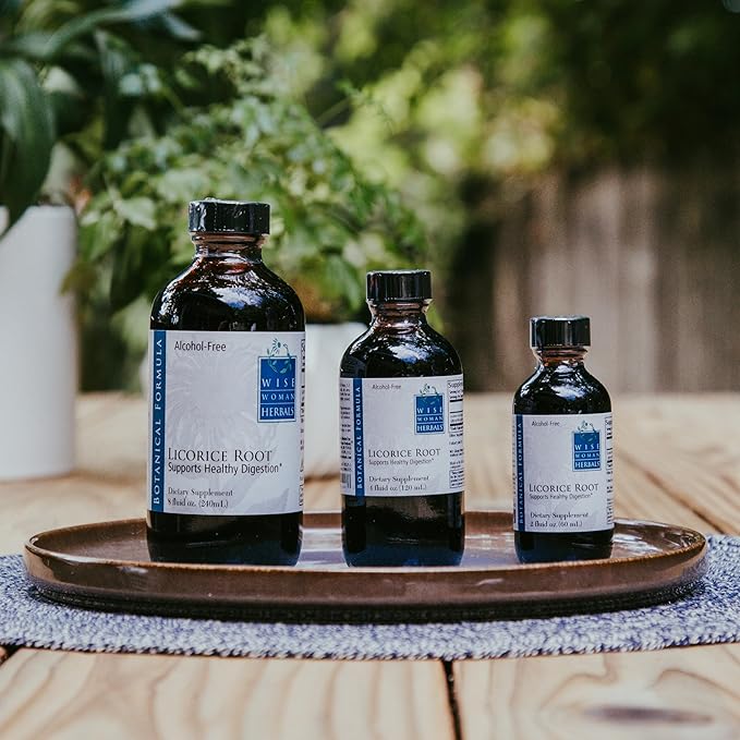 Wise Woman Herbals Licorice Root Solid Extract 4:1, Alcohol-Free, Herbal Digestive & Stomach Comfort, Adrenal Balance, Immune & Respiratory Support, Supports a Healthy Inflammatory Response, 2 Fl Oz