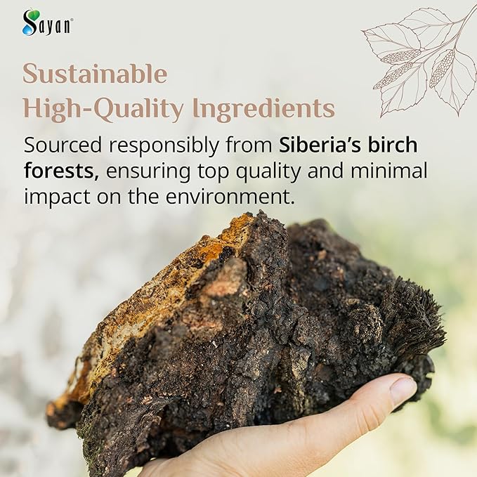 Sayan Chaga Mushroom Extract Powder (2.2 Lb) – Freeze Dried Siberian Wild Harvested - Organic Antioxidant Tea for Immune and Digestion Support - Focus, Energy, Clarity, Wellness - No Additives