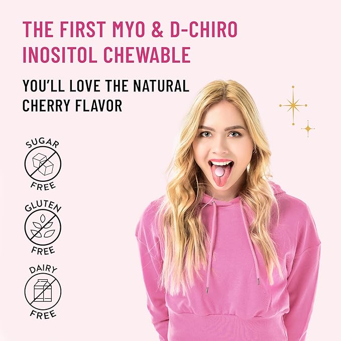 Legendairy Milk Pure Inositol Chewable Tablets - Myo-Inositol & D-Chiro Supplement for Hormonal Balance & Fertility Support - Ideal 40:1 Ratio - 30 Day Supply