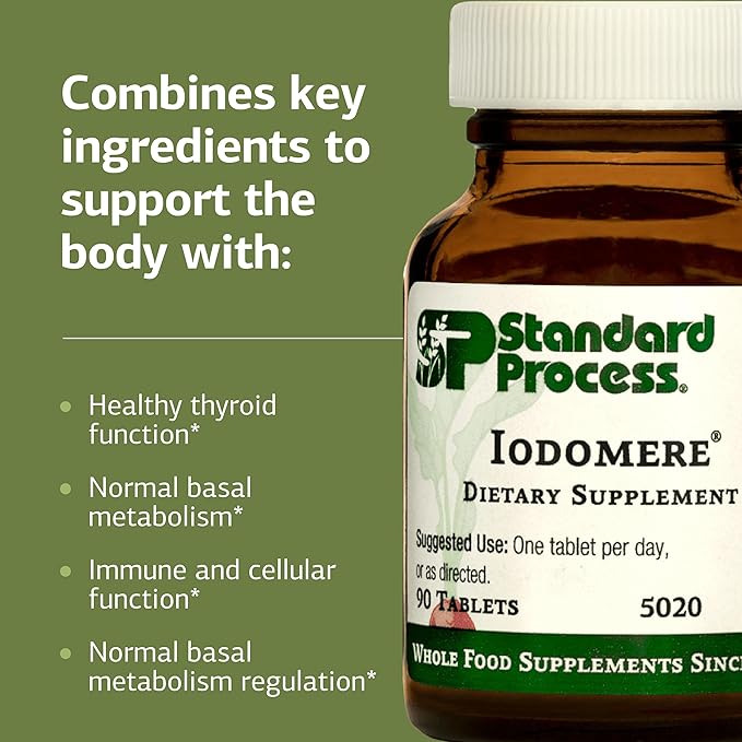 Standard Process Iodomere - Daily Supplement to Support Your Metabolism, Immune Function & Thyroid Hormone Production - Gluten-Free, Non-Dairy & Non-Soy - 90 Tablets (90 Servings)