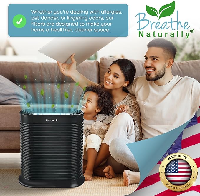Breathe Naturally Replacement Filters Compatible with Honeywell Air Purifier 38002, HRF-APP1 & More - Activated Charcoal Prefilter - Made in USA - 16" x 48" x 0.2" (Pack of 2 Carbon Prefilters)