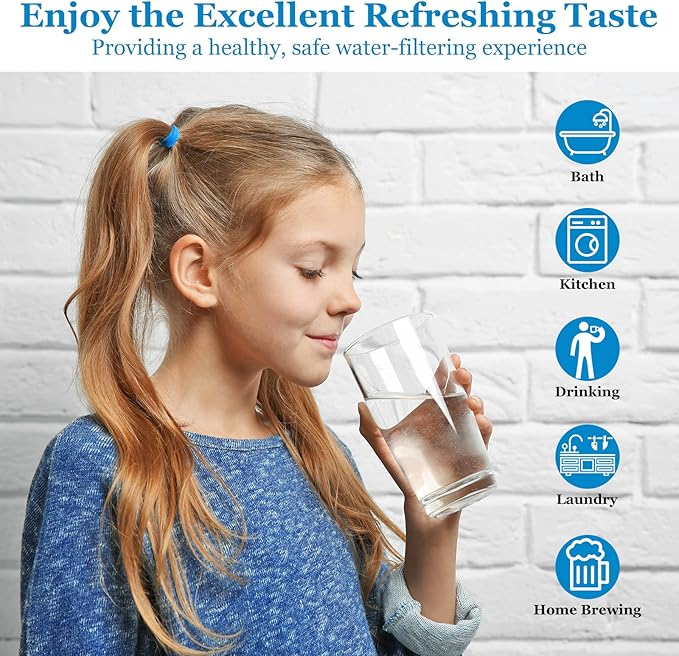 50 Micron 20-Inch Whole House Heavy Duty Water Filter Replacement Cartridge, Pleated Sediment Water Filters 4.5" x 20" for Well Water, Compatible with ECP5-20BB, R30-20BB, SPC-45-2050, 2 Pack