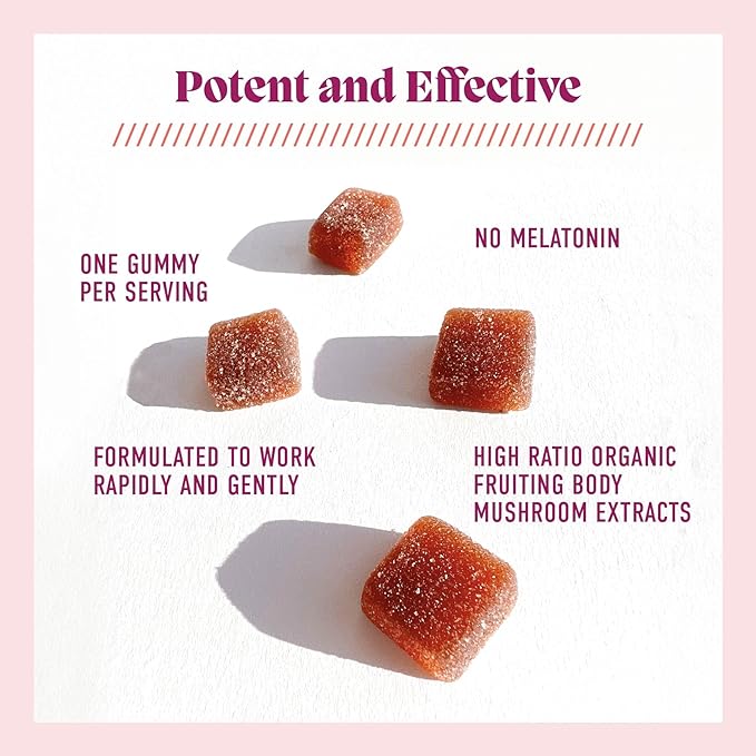 Microjoy Hibernate Gummies – Natural Sleep Aid with Reishi Mushroom – Stress Relief and Mood Support – Vegan, Non-GMO, Cherry Flavor (5 Gummy Sampler)