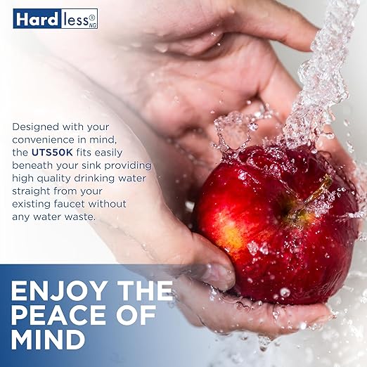 Under The Sink Water Filter - Removes Chlorine, Sediment, & Impurities for Cleaner, Better Tasting Water, Dual-Stage Filtration - Good for 4-Year Lifespan or 40,000 Gallons Capacity