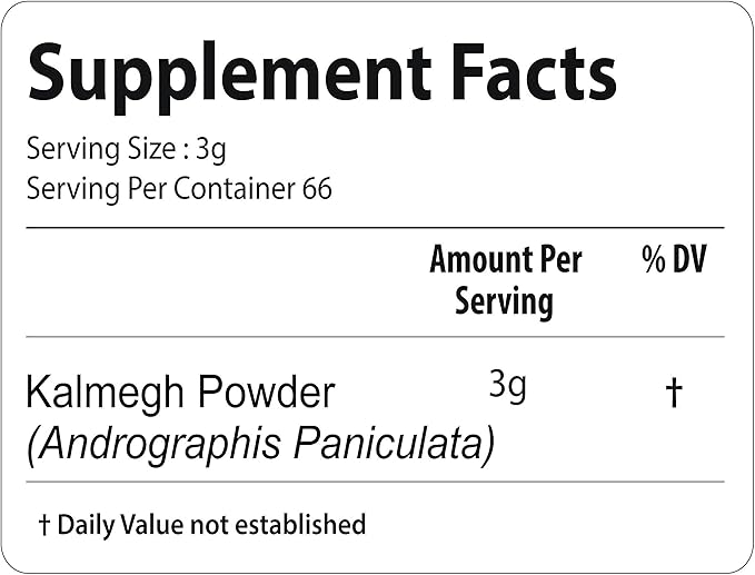 bixa BOTANICAL Andrographis Powder 200 Grams 7 OZ | Andrographis Paniculata | Bitter Herb Kalmegh | Herbal Supplement Natural Liver Tonic | Ayurvedic herb for Digest toxins