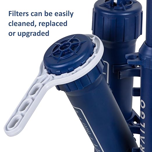 Pro Water Purifier Water Purification System for Survival - High-Volume Hand Pump Portable Water Filter for Group Camping, Backpacking, Emergency Preparedness - 3-Stage Water Filtration System