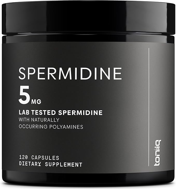 Toniiq Ultra Concentrated 500mg Spermidine Supplements for Men and Women - Non-Synthetic Spermidine Standardized to No Less Than 1% Spermidine - 5mg Spermidine per Serving Rice Germ Extract