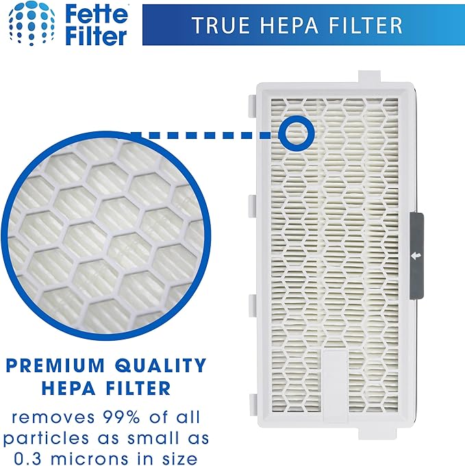 Fette Filter - HEPA Filters Compatible with Miele AirClean SF-HA 50 Filter for Model # S4, S5, S6, S8, S8000, S8999, S6000, S6999, S5000, S5999, S4000, S4999, Complete C2 & C3 (Pack of 6)