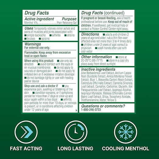 Biofreeze Roll On Pain Relief for Knee, Neck, Hip, Joint, Shoulder, & Simple Backache, Arthritis Pain Reliever, Sore Muscle Relief, Roll On Menthol Gel 3 Fl Oz (Pack of 3)