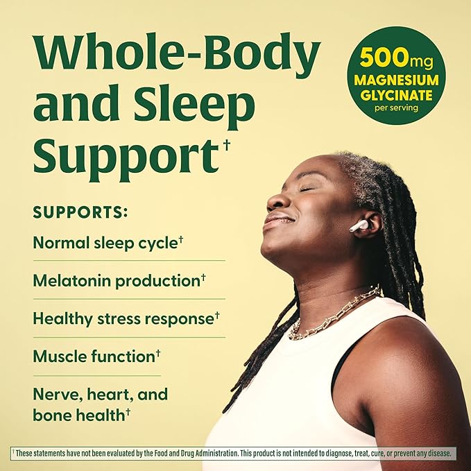 MegaFood Magnesium Glycinate 500mg - Chelated Magnesium Supplement - 60mg Elemental Magnesium - Gentle on the Stomach - Supports Normal Sleep Cycle & Healthy Stress Response - 120 Capsules 60 Servings