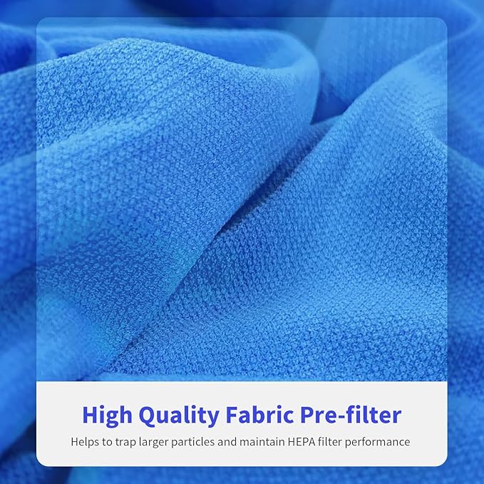 2 Packs 411 Replacement Filter Compatible with Blue Pure 411, 411+, 411 Auto & Mini with 3pcs Outer Cloth Pre-Filter Cover