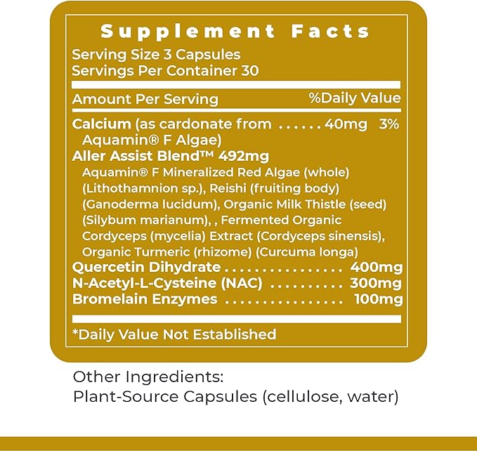 Premier Research Labs AllerCaps - A Lung Health Supplement with NAC/N-Acetyl Cysteine, Featuring Bromelain, Reishi Mushroom & Quertecin, Immune Support Formula - 60 Vegetarian Capsules