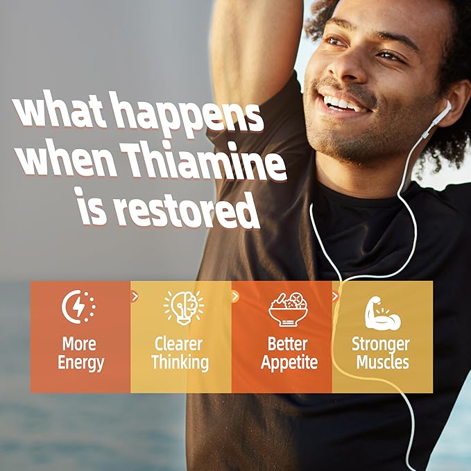 Vitamin B1 Gummies 500mg, Chewable Thiamine B1 Supplement for Adults, with 600mg Calcium Citrate, Support Nervous System, Vegan, Natural Orange Flavor