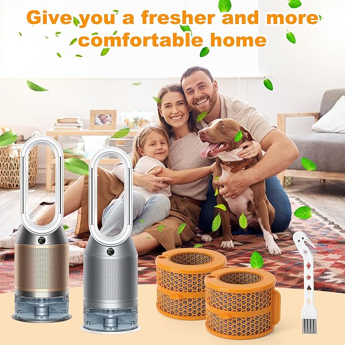 PH04 PH03 Evaporator Filter Replacement Assembly Compatible with Dyson PH01 PH02 PH03 PH04 PH3A Purifier Humidify + Cool, 2 Pack Air Purifier Humidifier Evaporator Filter, 1 Cleaning Brush