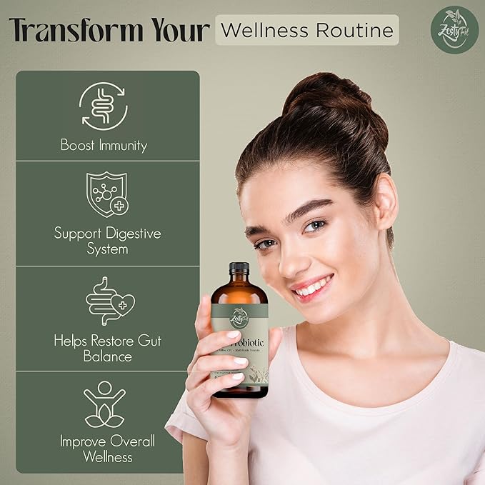 Liquid Probiotic - Natural Probiotic Blend with 50 Billion CFU - Helps Promote Immune Support & Gut Health for Men & Women - No Additives & Fillers -Vegan - Formulated in The USA, 17 fl oz