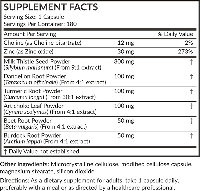 Futurebiotics Liver Detox Advanced Detox & Cleanse Formula Supports Healthy Liver Function with Milk Thistle, Dandelion Root, Turmeric Artichoke Leaf, & More, Non-GMO, 180 Vegetarian Capsules