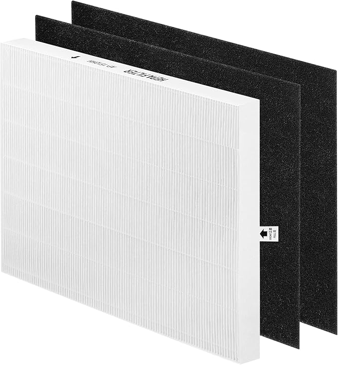 KEEPOW Hepa Filter Replacement Compatible with Coway Air Purifiers, AP-1512HH Filter Replacement Compatible with Coway Airmega AP-1512HH, Part 3304899, 1 Hepa Filters and 2 Carbon Filters (3 Pack)