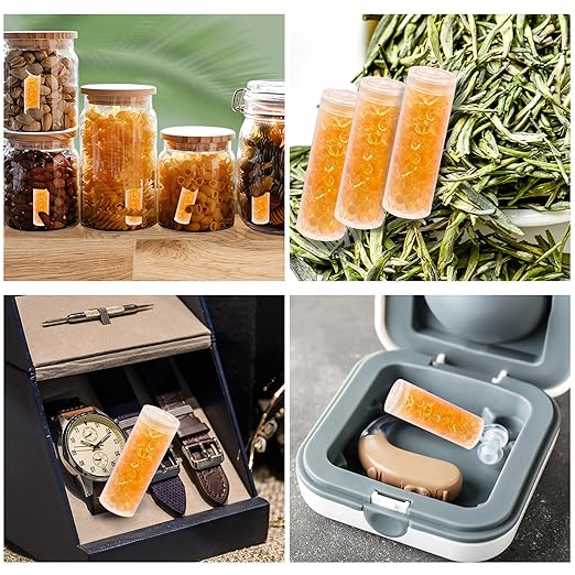 0.5 Gram Desiccant Packs Food Grade, 1500 Pack Silica Gel Canister with Indicating Silica Gel Beads (Orange to Green), Silica Gel Packets Moisture Absorber Packets