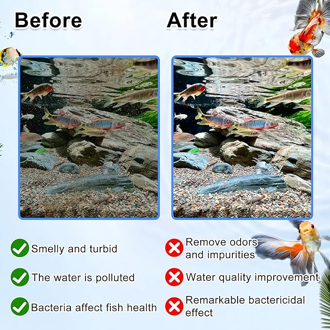 16 Pack Large Replace Filter Cartridge for Whisper EX Filter, Fish Tank Carbon Filter Cartridges for Aquarium, Compatible with Whisper EX30/EX45/EX70 Filters