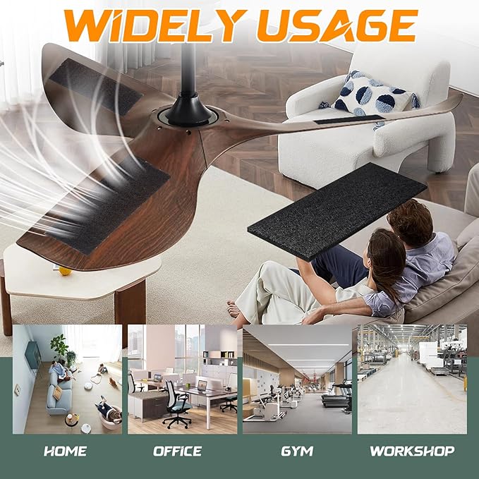 Pacify 10 PCS Ceiling Fan Filters for Blades, Activated Coconut Shell Carbon Fan Filters for Ceiling Fan Blades, Universal Fan Air Purifier Pad for Home Office Traps Household Contaminants (5)