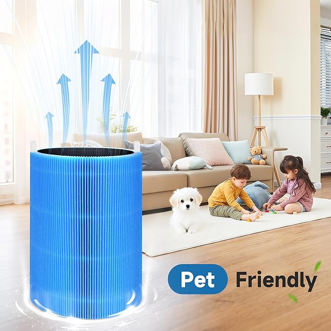 3 Packs 411 AllergenBlock Filter Compatible with Blue Pure 411, 411+ and 411 Auto Air Cleaner Purifier, Blue