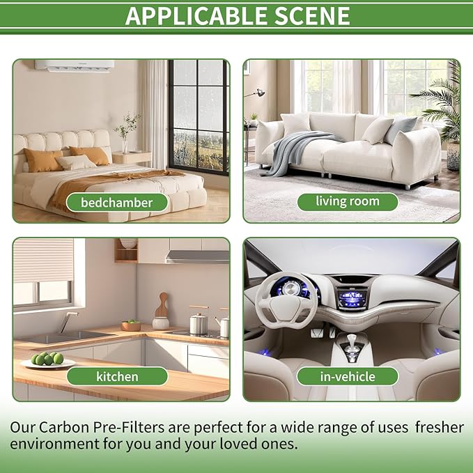 Cut to Fit Activated Carbon Air Filter 16" x 48" –Replacement Charcoal air Filters - Carbon Filter Sheet for Air Purifier, Window AC Air Vent and More-2PC