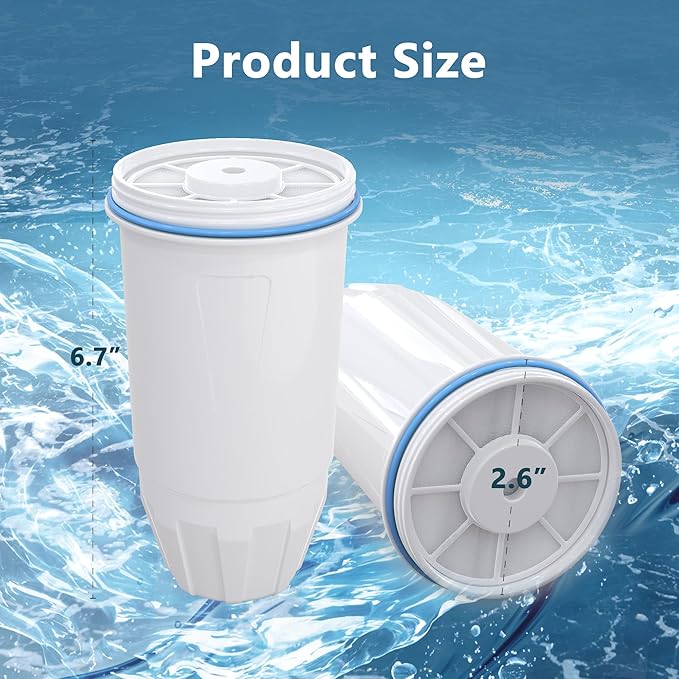 Water Filter Replacement Compatible with Zero Pitcher and Dispenser ZR-001 ZR-017 ZR-004 ZP-006 ZD-013 ZS-008, Multi-Stage Filter System, Reduce Lead, Chromium, and PFOA/PFOS, Pack of 4, By DESENRUIS