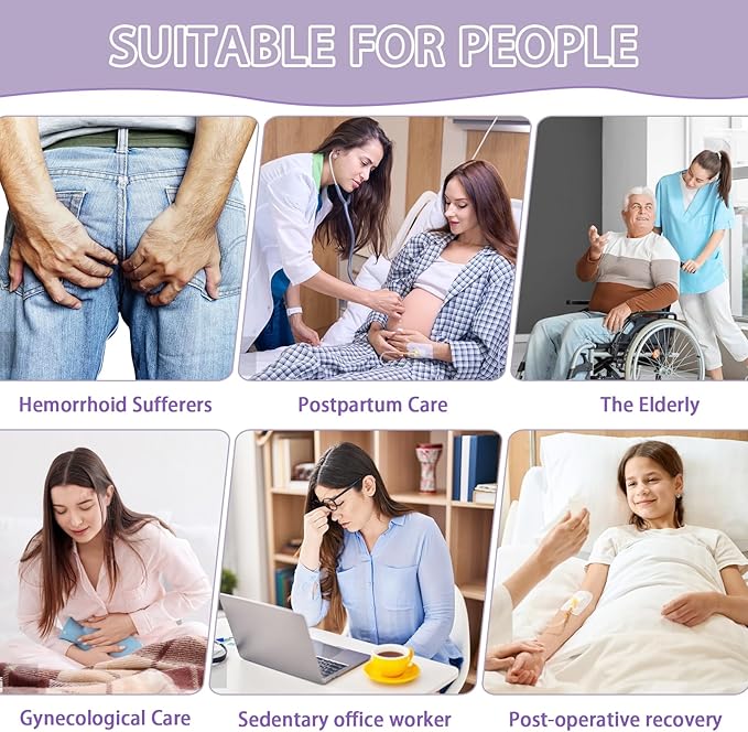 Sitz Bath, Sitz Bath for Postpartum Care, Sitz Bath for Hemorrhoids, Sitz Bath for Toilet Seat, Sits Bath Tub for Women Men Adults, Sitz Bath Soak Salts Basin, Hip Bath Bowl, Collapsible, Purple