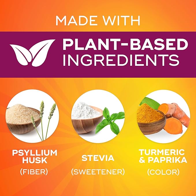 Metamucil Premium Blend, 4-in-1 Fiber Supplement for Digestive Health, Psyllium Husk Powder, Sugar-Free with Stevia, Plant-Based Fiber Supplement, Orange Flavored, 180 teaspoons