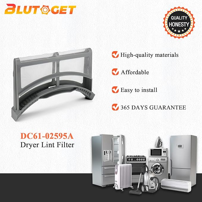 2025 Upgraded DC61-02595A AP4578777 Dryer Lint Filter Case Screen by Blutoget-Dryer lint trap filter Fit for Samsung Dryer-DVE45T6000W, DV42H5200EW/A3, DV42H5000EW/A3,2069505, PS4206799, EAP4206799