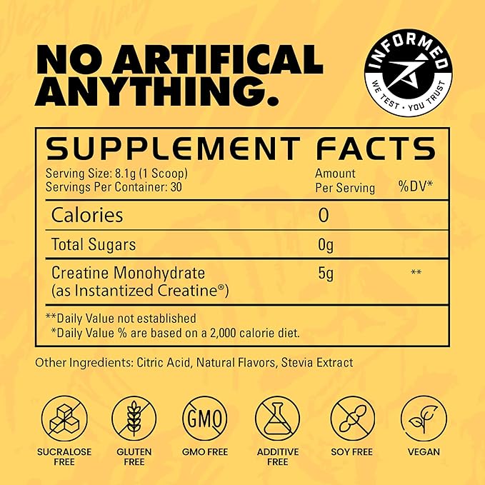 Gains in Bulk Instantized Creatine Monohydrate for Women and Men, Soluble Pre Workout Powder, Supports Muscle Building, Strength and Performance, Bodybuilding Supplements, Sweet Lemonade, 30 Servings