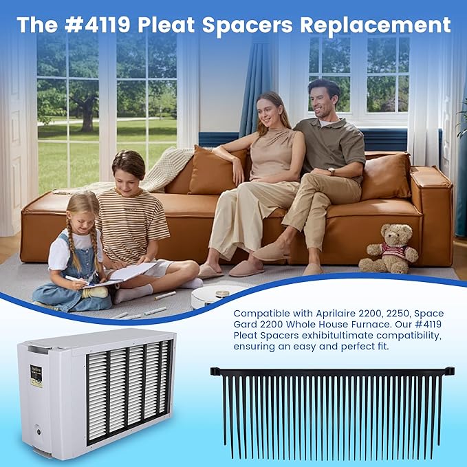#4119 Pleat Spacers Replacement Compatible with Aprilaire 2200, 2250, Space Gard 2200 Whole House Furnace, 4119 Fresh Air Ventilation Furnace Filters, 6 Pack