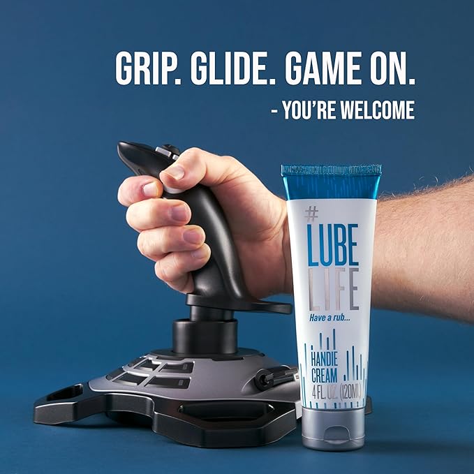 LubeLife Handie Cream, Water-Based Lube for Men and Couples, Made with Natural Ingredients, Creamy Texture, 4 Fl Oz