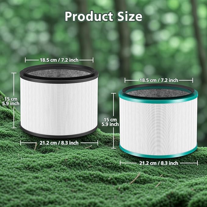 2 Pack HP01 HP02 HEPA Filter Compatible with Dyson Desk Purifier, Dyson Pure Cool Link Desk DP01 DP02, Dyson Pure Hot + Cool Link HP01 HP02, Part # 968125-03, Standard Filter and Pet Care Filter Set
