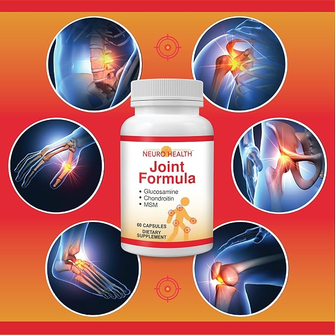 Joint Formula with Glucosamine, Chondroitin and MSM, 60 Capsules (1 Bottle) Turmeric/Joint Support Supplement for Bones, Back, Knees, Hands/Used for Cartilage & Joint Support