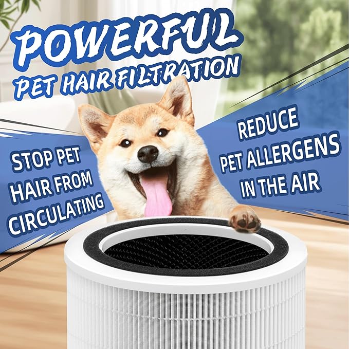 12010 HEPA Replacement Filter for Clorox Large Room Air Purifier 11010 & 11011,3-in-1 H13 True HEPA with Activated Carbon Filter,2 Pack