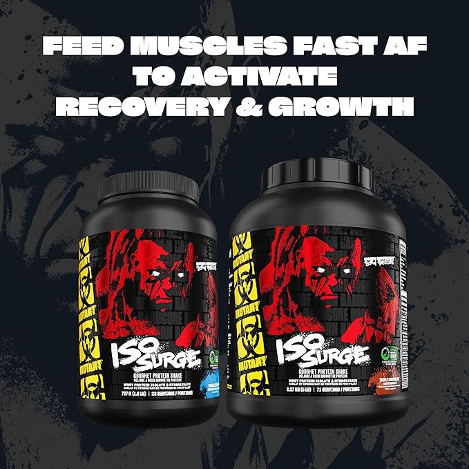 Mutant ISO Surge Whey Protein Powder Acts Fast to Help Recover, Build Muscle, Bulk and Strength, 1.6 lb - Chocolate Fudge Brownie
