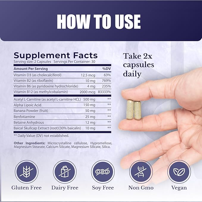 N-Balance8 - Nerve Support Formula - Nerve Support Supplement with Alpha Lipoic Acid, Benfotiamine and ALA - Nerve Health Supplements for Men & Women, 60 Capsules