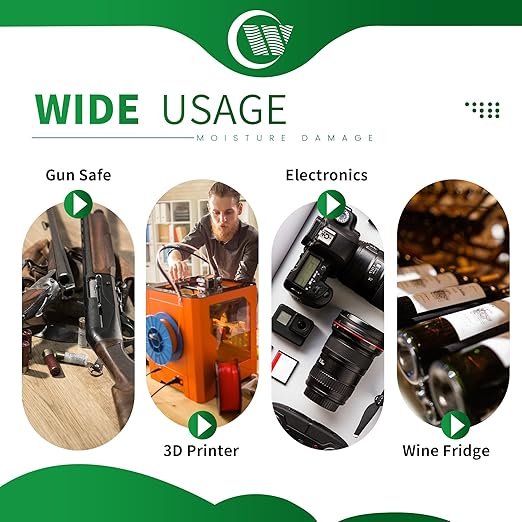 3 Packs 500 Gram Desiccant Canisters, Indicating & Rechargeable Gun Safe Dehumidifier, Portable Desiccant Canister, Silica Gel Moisture Absorber for Storage