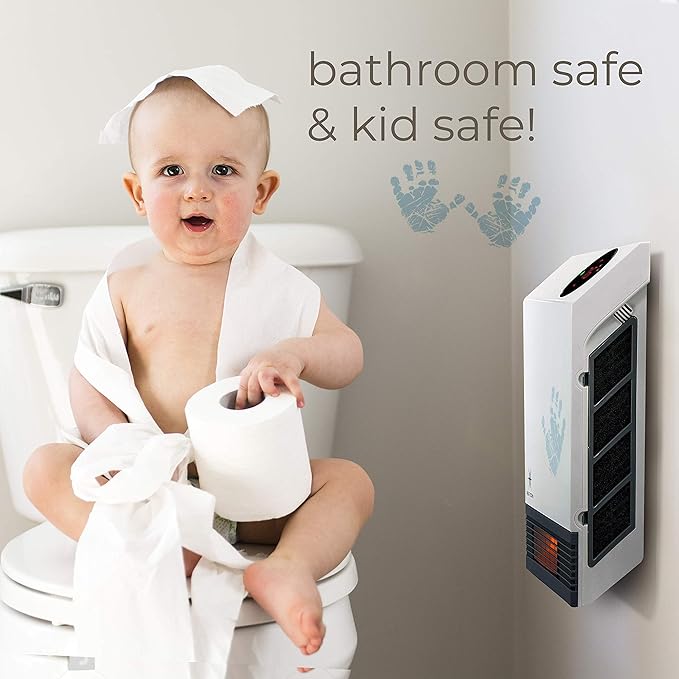 Heat Storm Wave Floor to Wall Infrared Space Heater with Attachable Feet, Remote Control, Built in Thermostat, 500-1000 Watts, 13x4x17 in, With Feet