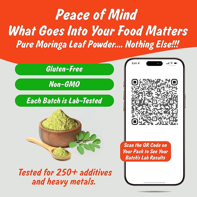 Spice Profile USDA Organic Moringa Powder, Lab Tested for Heavy Metals, Resealable 4 oz Pouch, Moringa Patta Powder, Polvo de Hoja de Moringa